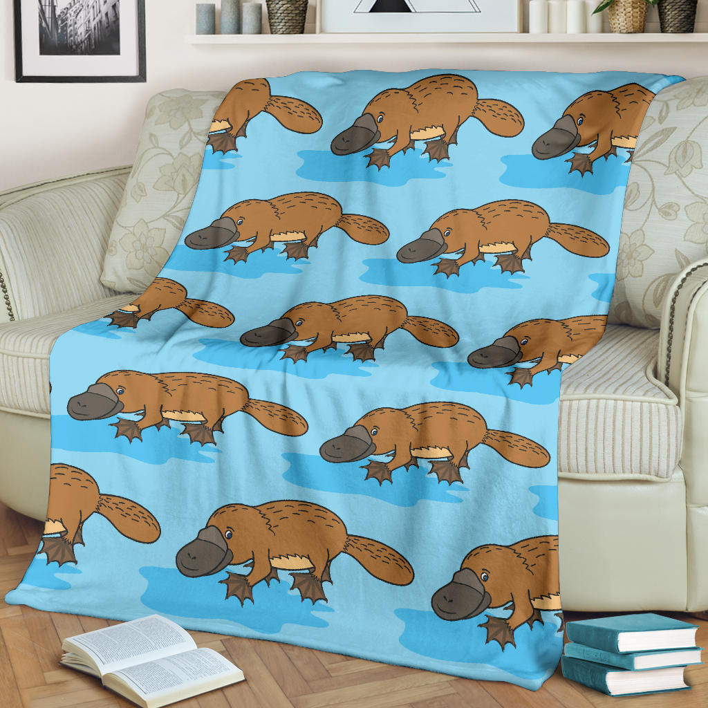 Platypus Pattern Print Design A02 Premium Blanket