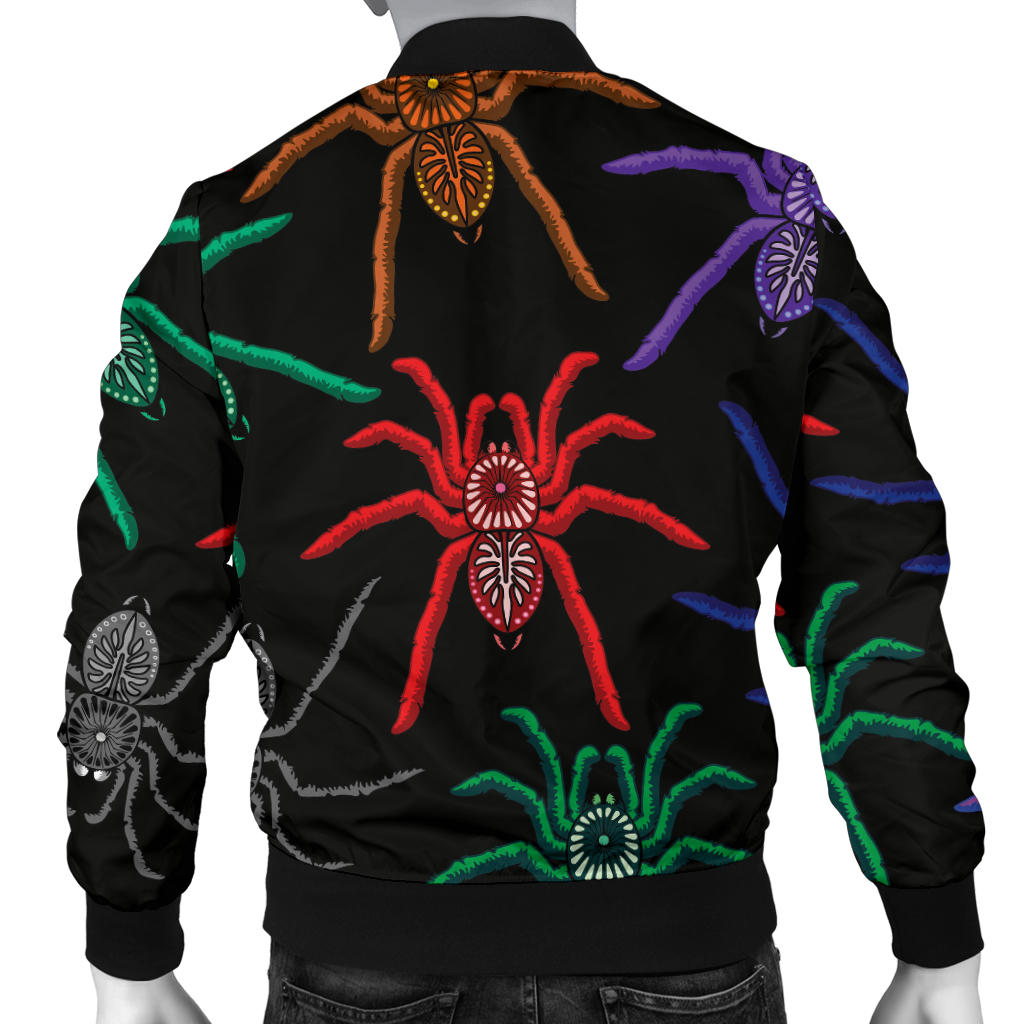 Tarantula Neon Color Pattern Print Design 03 Men Bomber Jacket