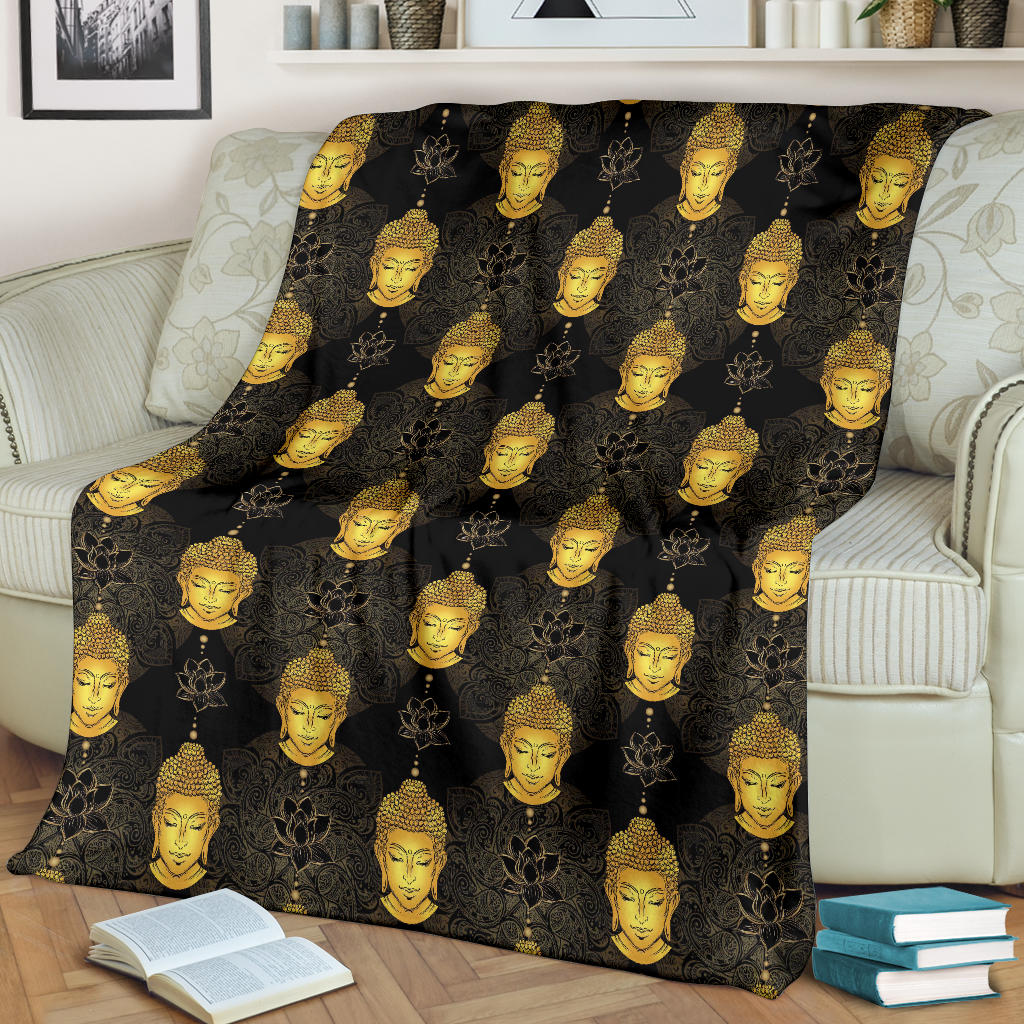 Buddha Pattern Print Design 04 Premium Blanket