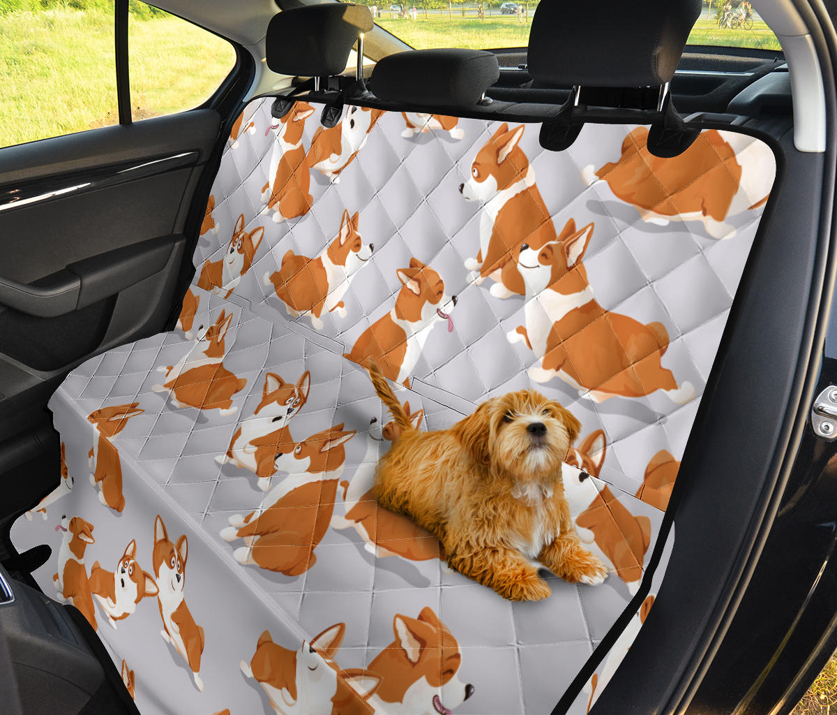 Pembroke Welsh Corgis Pattern Print Design A04 Rear Dog Car Seat Cover Hammock