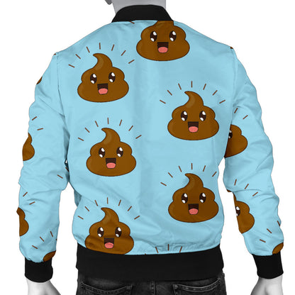 Poop Emoji Pattern Print Design A03 Men Bomber Jacket