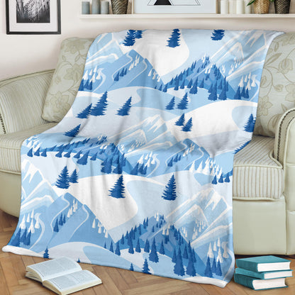 Mountain Pattern Print Design 03 Premium Blanket