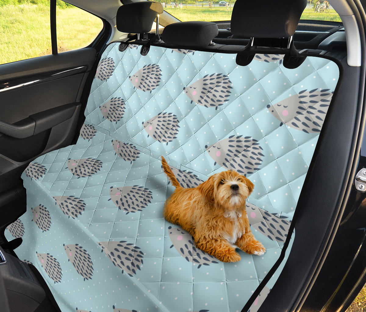 Hedgehog Pattern Print Design 02 Rear Dog Car Seat Cover Hammock