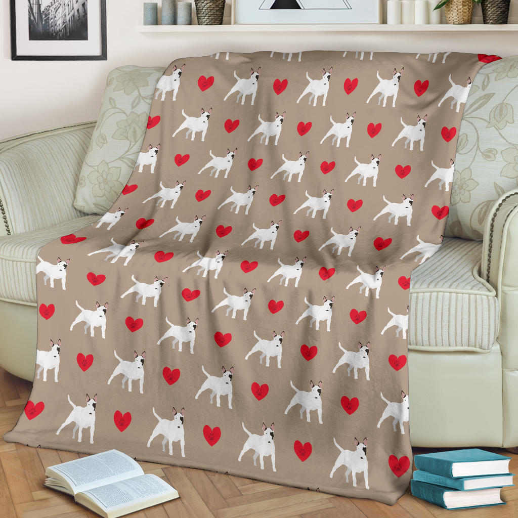 Bull Terriers Pattern Print Design 01 Premium Blanket
