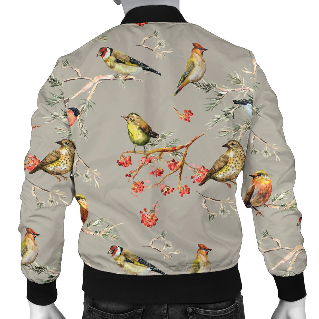 Birds Pattern Print Design 03 Men Bomber Jacket