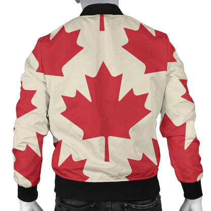 Maple Leaf Pattern Print Design 03 Men Bomber Jacket