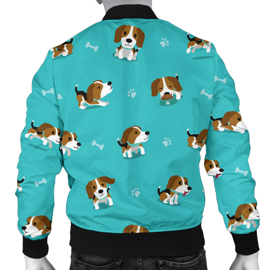 Beagle Pattern Print Design 05 Men Bomber Jacket