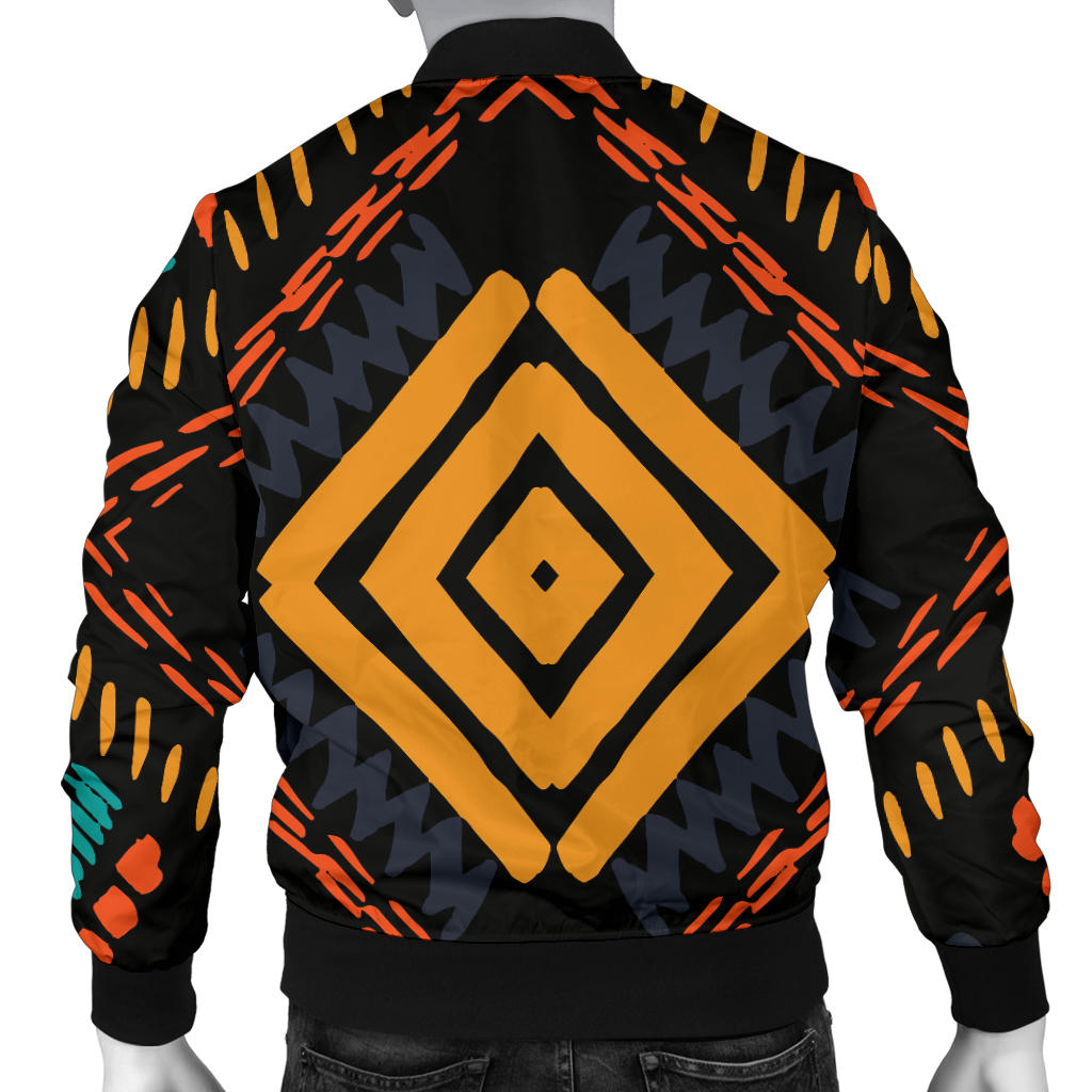 Kente Pattern Print Design 05 Men Bomber Jacket