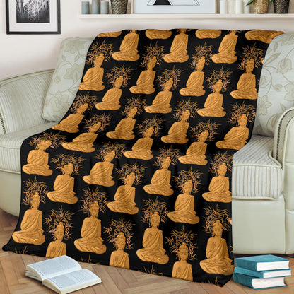 Buddha Pattern Print Design 01 Premium Blanket