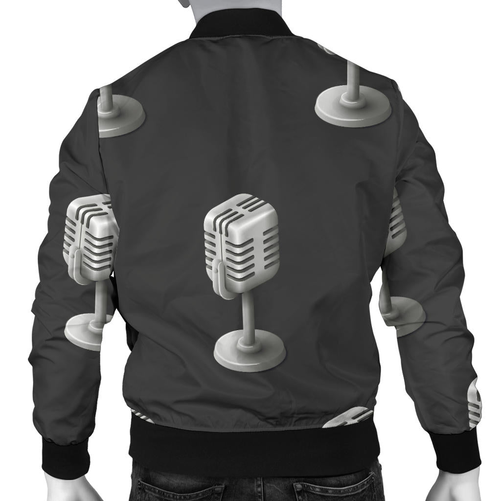 Microphone Vintage Pattern Print Design 01 Men Bomber Jacket