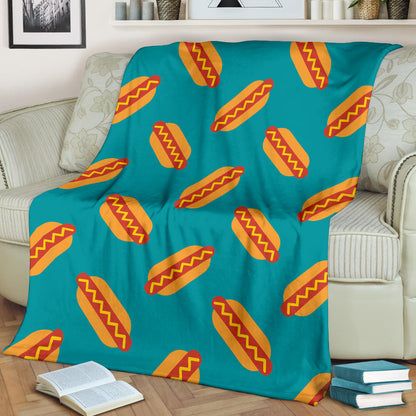 Hot Dog Pattern Print Design 03 Premium Blanket