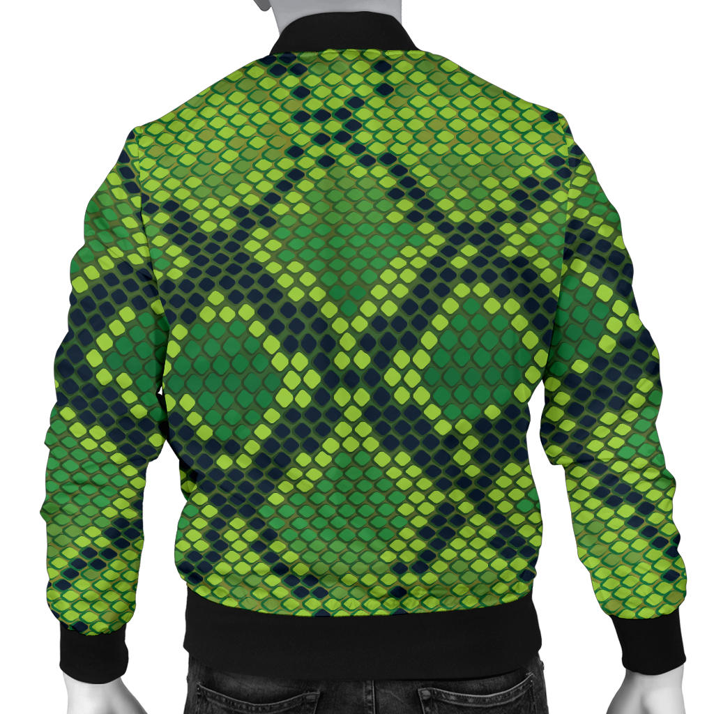 Python Green Pattern Print Design A01 Men Bomber Jacket