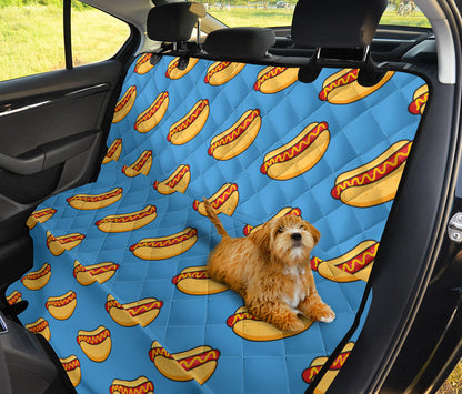Hot Dog Pattern Print Design 02 Rear Dog Car Seat Cover Hammock