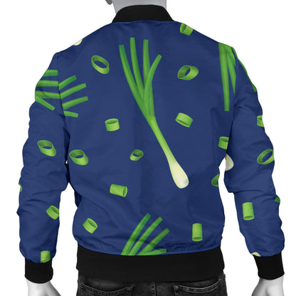 Leek Pattern Print Design 02 Men Bomber Jacket