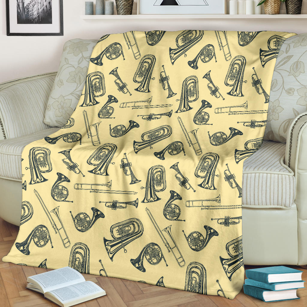 Tuba Pattern Print Design 01 Premium Blanket