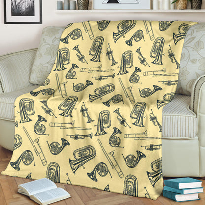 Tuba Pattern Print Design 01 Premium Blanket