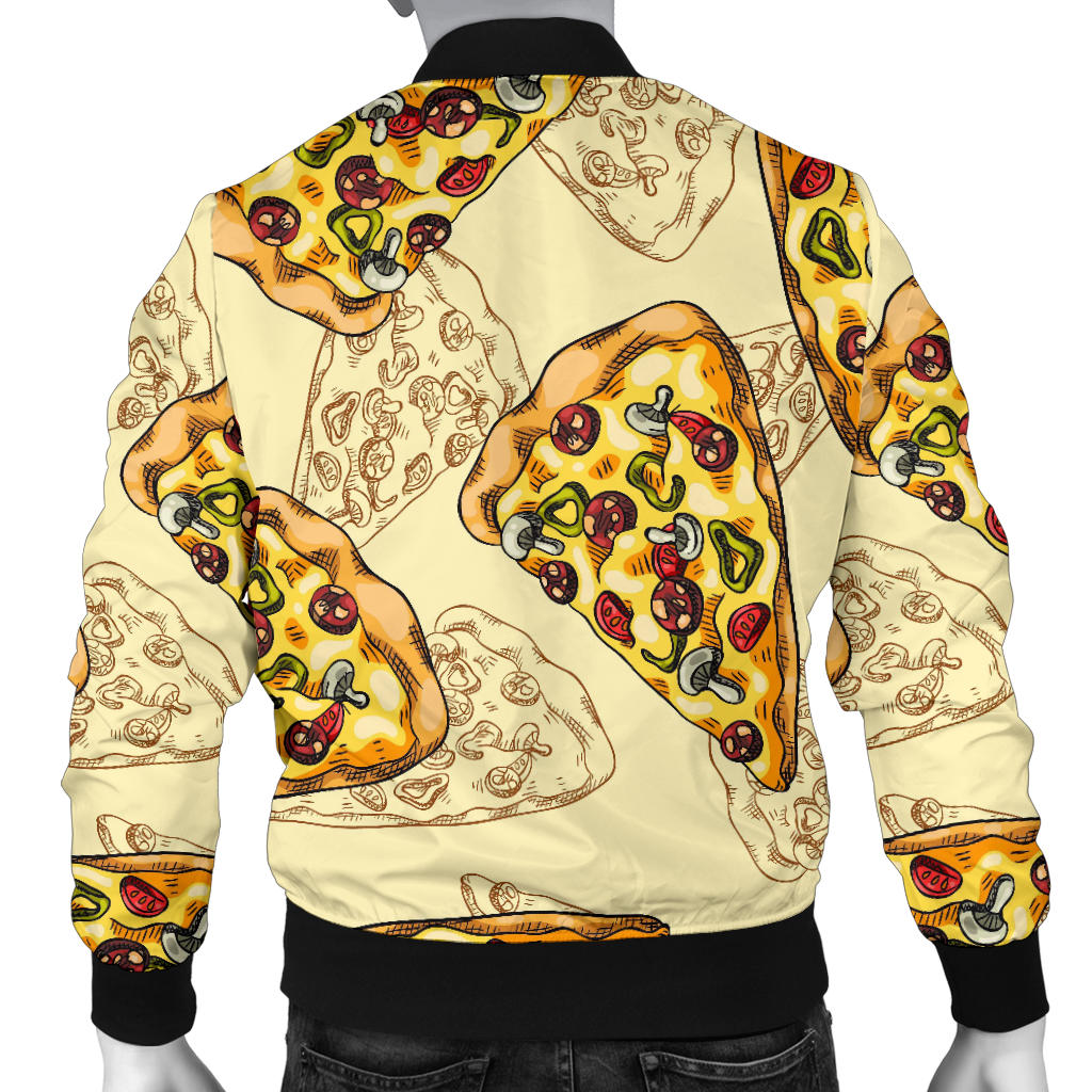 Pizza Pattern Print Design A01 Men Bomber Jacket