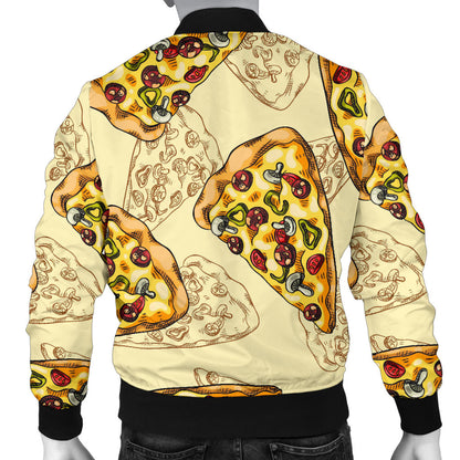 Pizza Pattern Print Design A01 Men Bomber Jacket