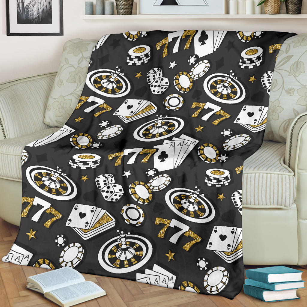 Casino Pattern Print Design 05 Premium Blanket