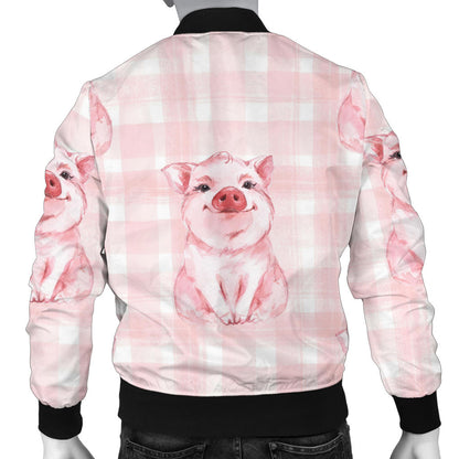 Pig Baby Pattern Print Design 01 Men Bomber Jacket