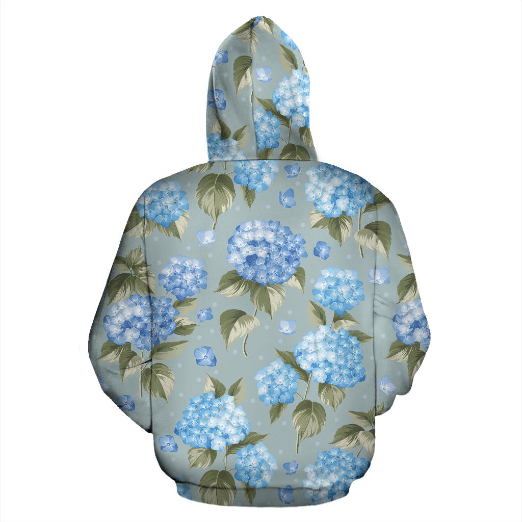 Hydrangea Pattern Print Design 01 Pullover Hoodie