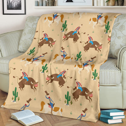 Rodeo Pattern Print Design A02 Premium Blanket