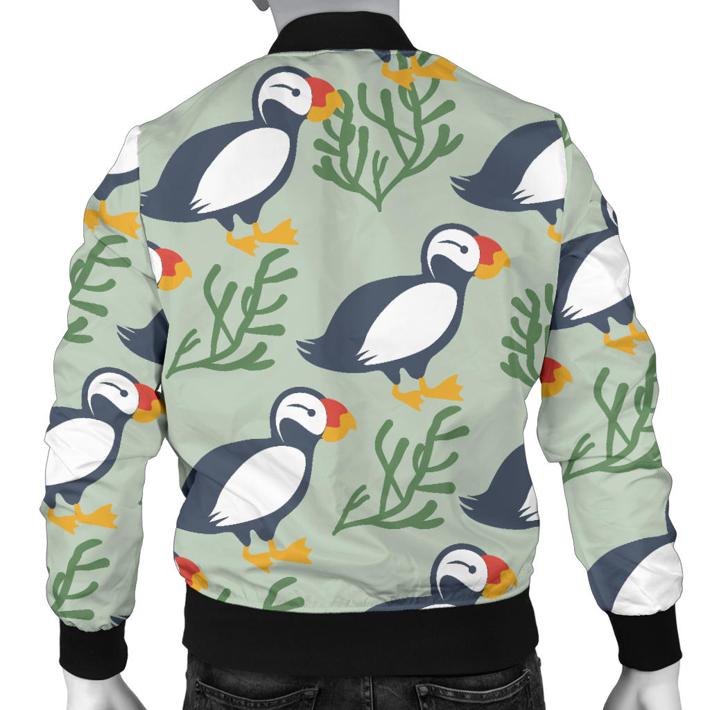 Puffin Pattern Print Design A04 Men Bomber Jacket