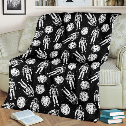 Astronaut Pattern Print Design 03 Premium Blanket