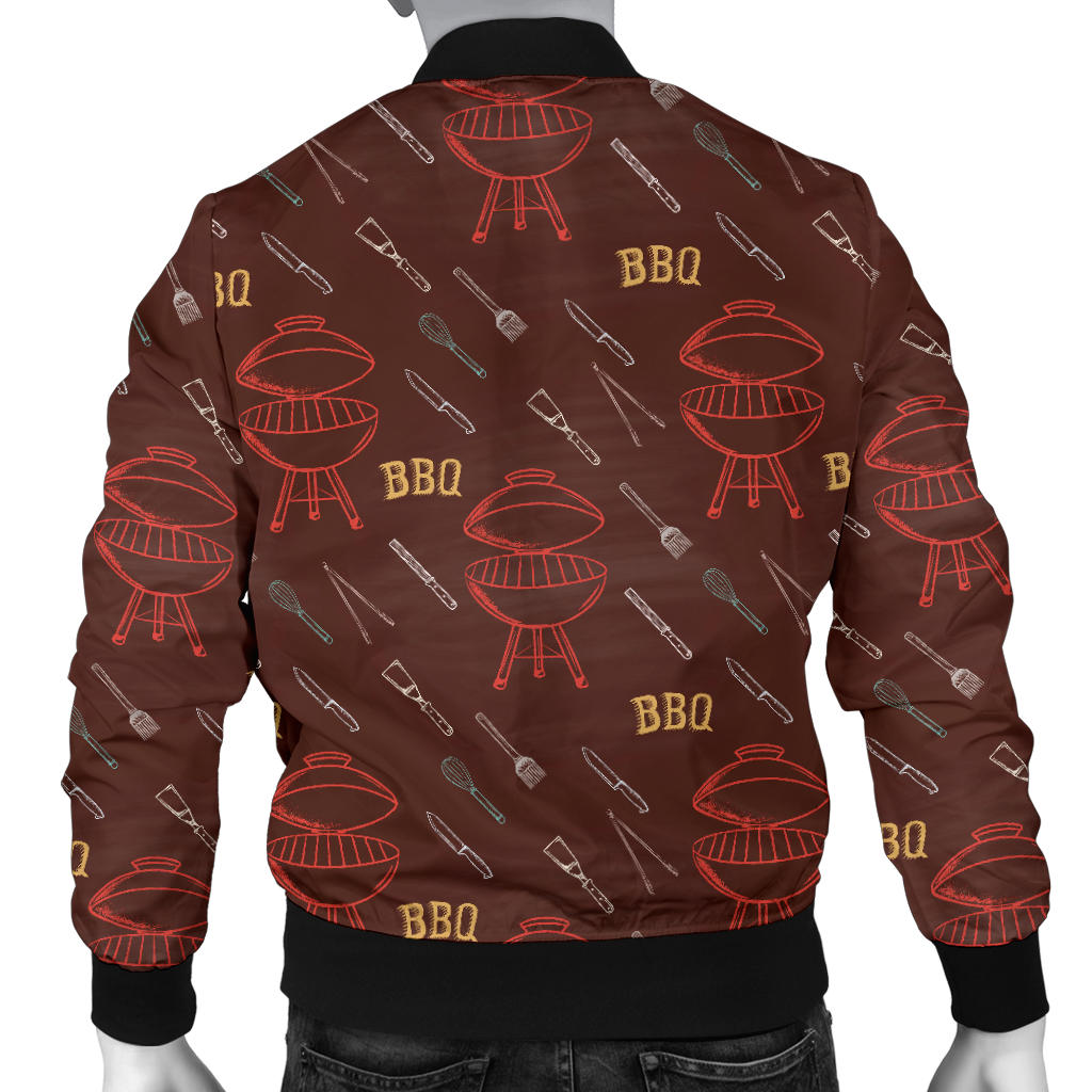 Barbecue Pattern Print Design 01 Men Bomber Jacket