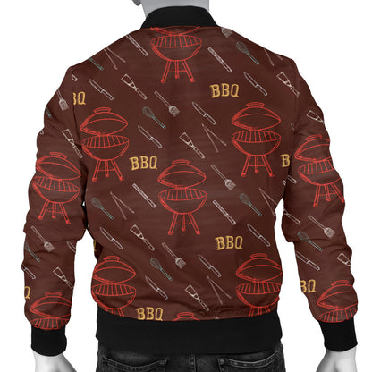 Barbecue Pattern Print Design 01 Men Bomber Jacket