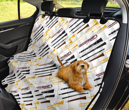 Clarinet Pattern Print Design 01 Rear Dog Car Seat Cover Hammock