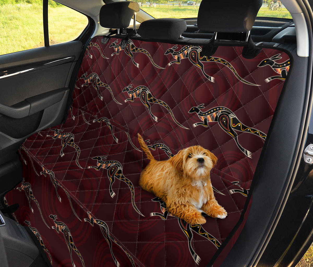 Kangaroos Pattern Print Design 05 Rear Dog Car Seat Cover Hammock