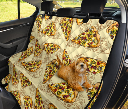 Pizza Pattern Print Design A01 Rear Dog Car Seat Cover Hammock