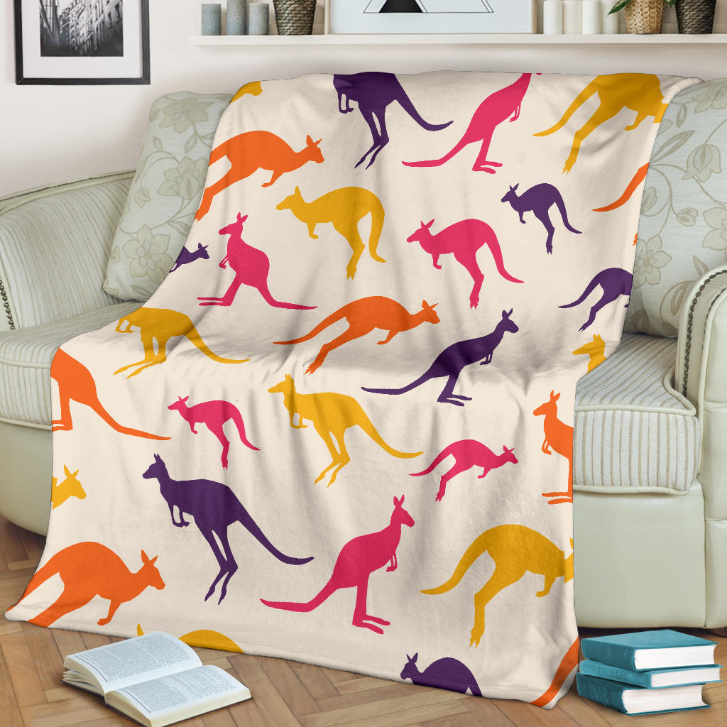 Kangaroos Pattern Print Design 01 Premium Blanket