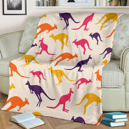 Kangaroos Pattern Print Design 01 Premium Blanket
