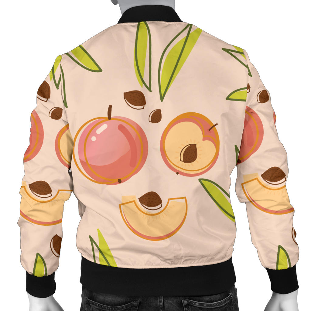Peach Pattern Print Design A01 Men Bomber Jacket