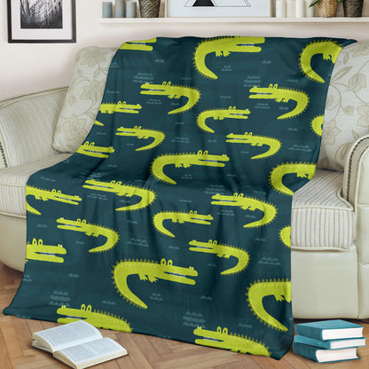 Alligator Pattern Print Design 03 Premium Blanket