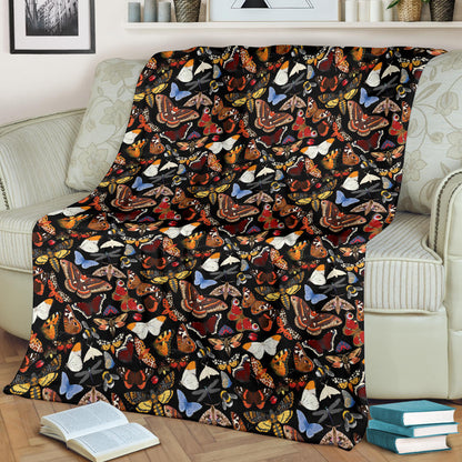 Butterfly Pattern Print Design 08 Premium Blanket