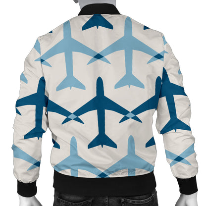 Airplane Pattern Print Design 04 Men Bomber Jacket