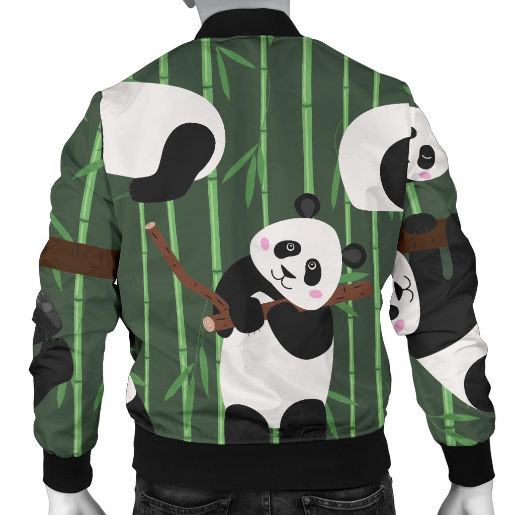 Panda Pattern Print Design A04 Men Bomber Jacket