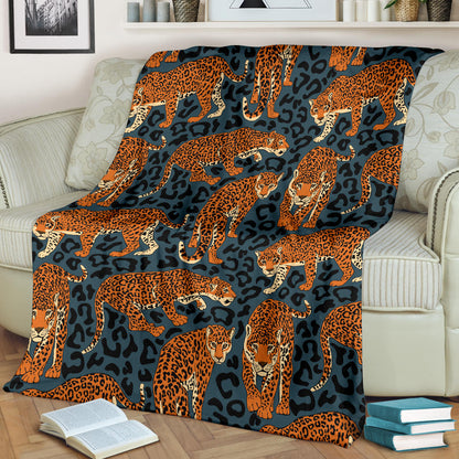 Jaguar Pattern Print Design 04 Premium Blanket