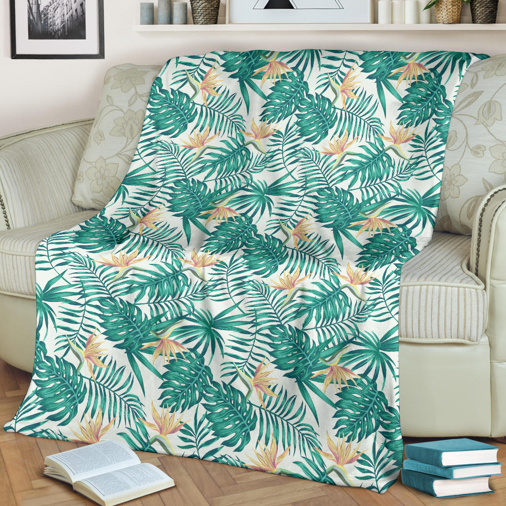Bird Of Paradise Pattern Print Design 05 Premium Blanket