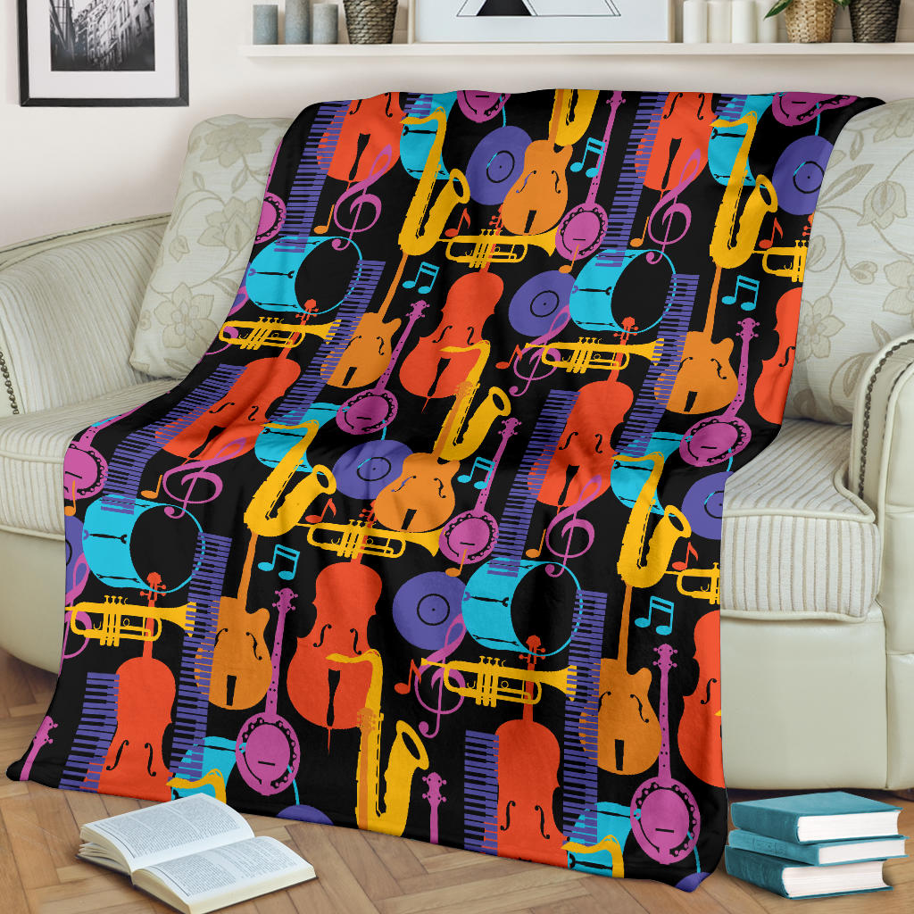 Jazz Pattern Print Design 03 Premium Blanket