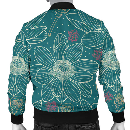 Lotus Pattern Print Design 01 Men Bomber Jacket