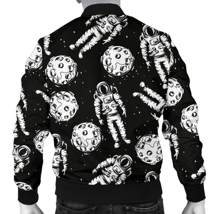 Astronaut Pattern Print Design 03 Men Bomber Jacket