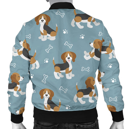 Beagle Pattern Print Design 02 Men Bomber Jacket