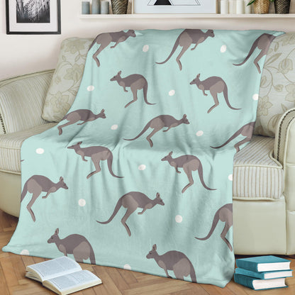 Kangaroos Pattern Print Design 04 Premium Blanket