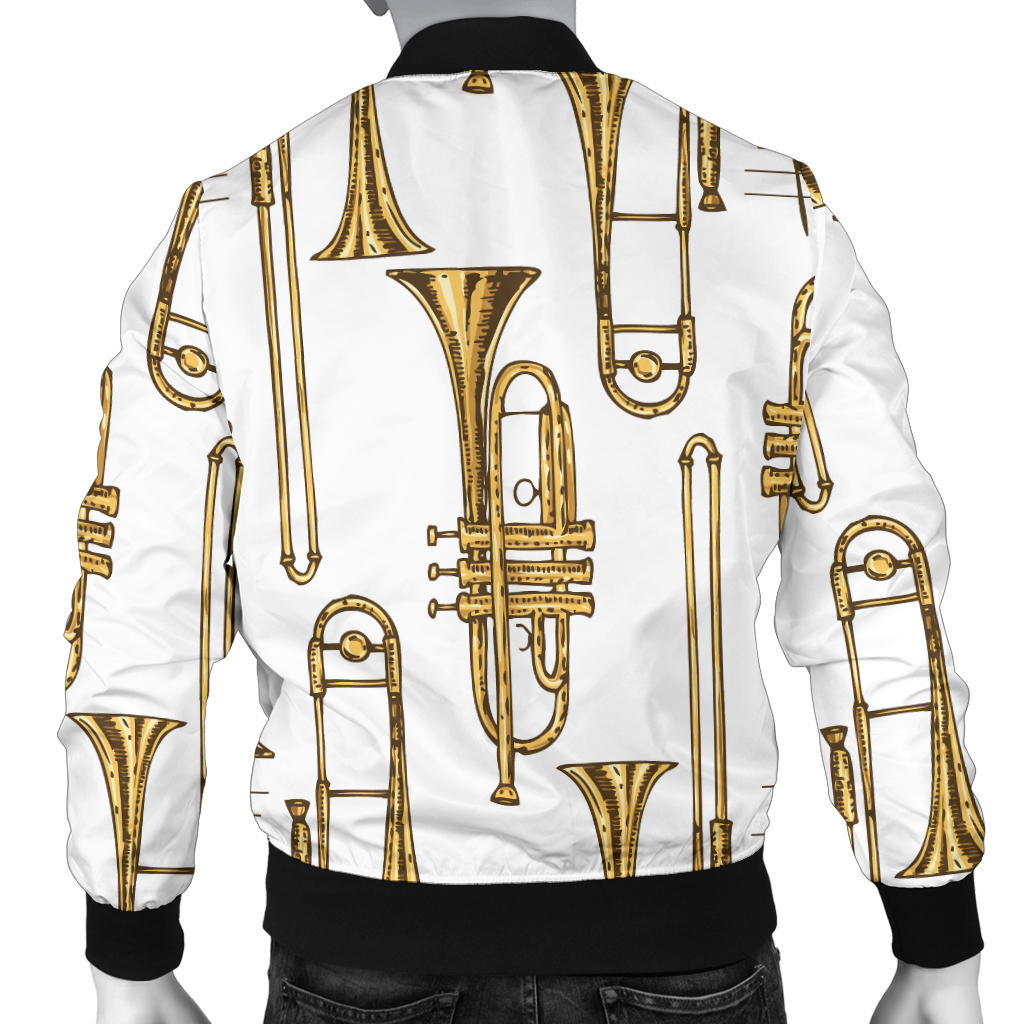 Trombone Pattern Print Design 04 Men Bomber Jacket