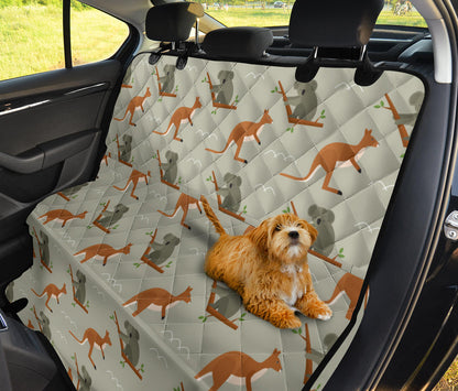 Koala Pattern Print Design 03 Rear Dog Car Seat Cover Hammock