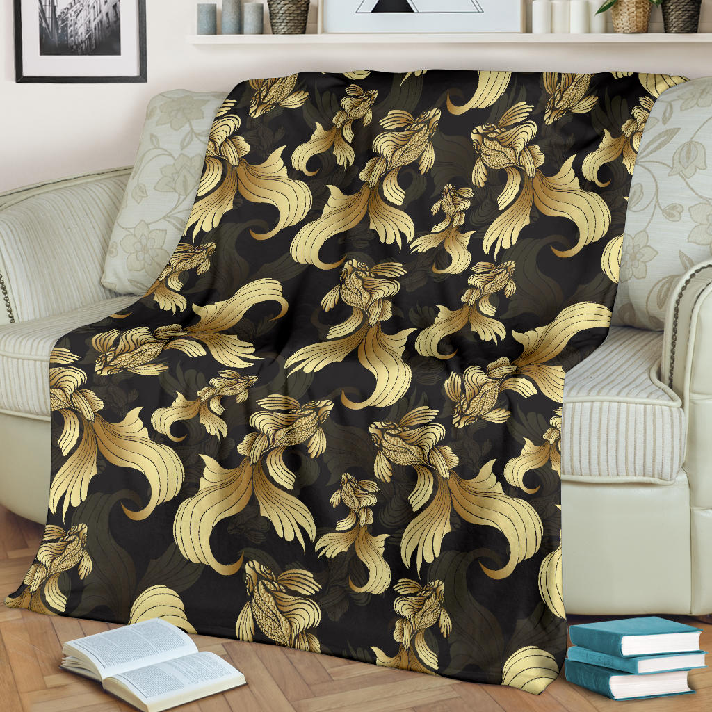 Goldfish Pattern Print Design 02 Premium Blanket